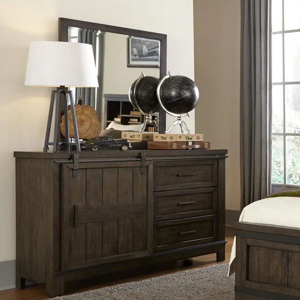 Dark Gray Barn Door Dresser B700464