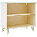 White Wood Cabinet with Open Storage P759