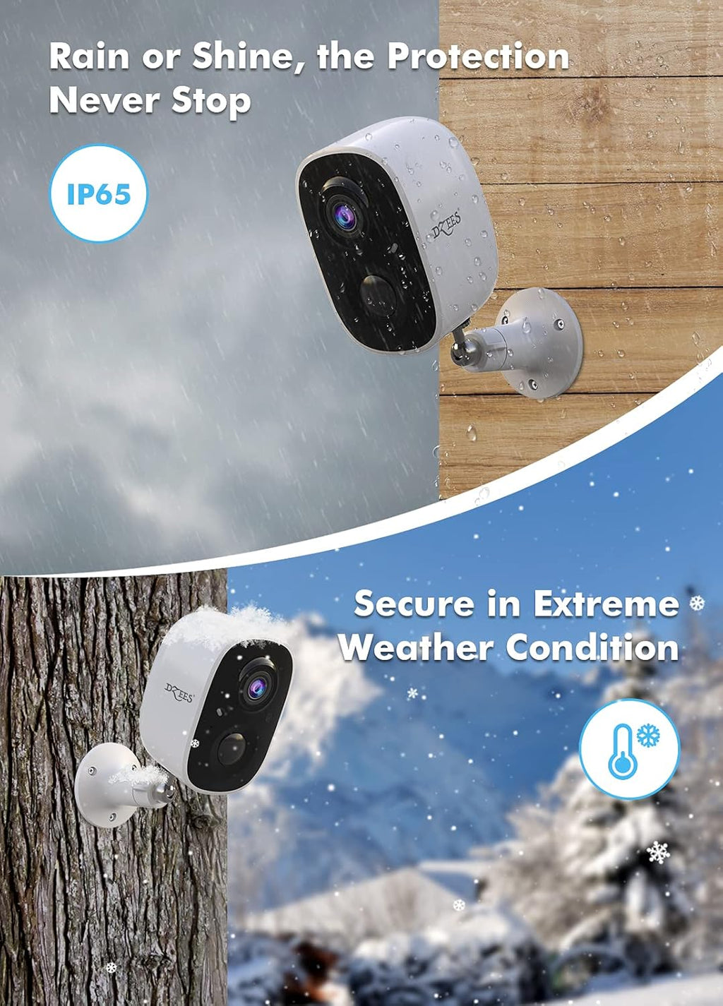 Wireless Outdoor Security Camera with Spotlight & Siren, 1080P Battery Powered WiFi Camera M2047