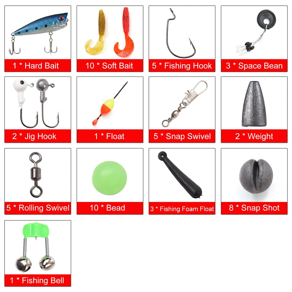 Kids Fishing Rod and Reel Combo 1.2m/1.5m Telescopic Casting Rod with Spincast Reel and Carry Bag Q8240