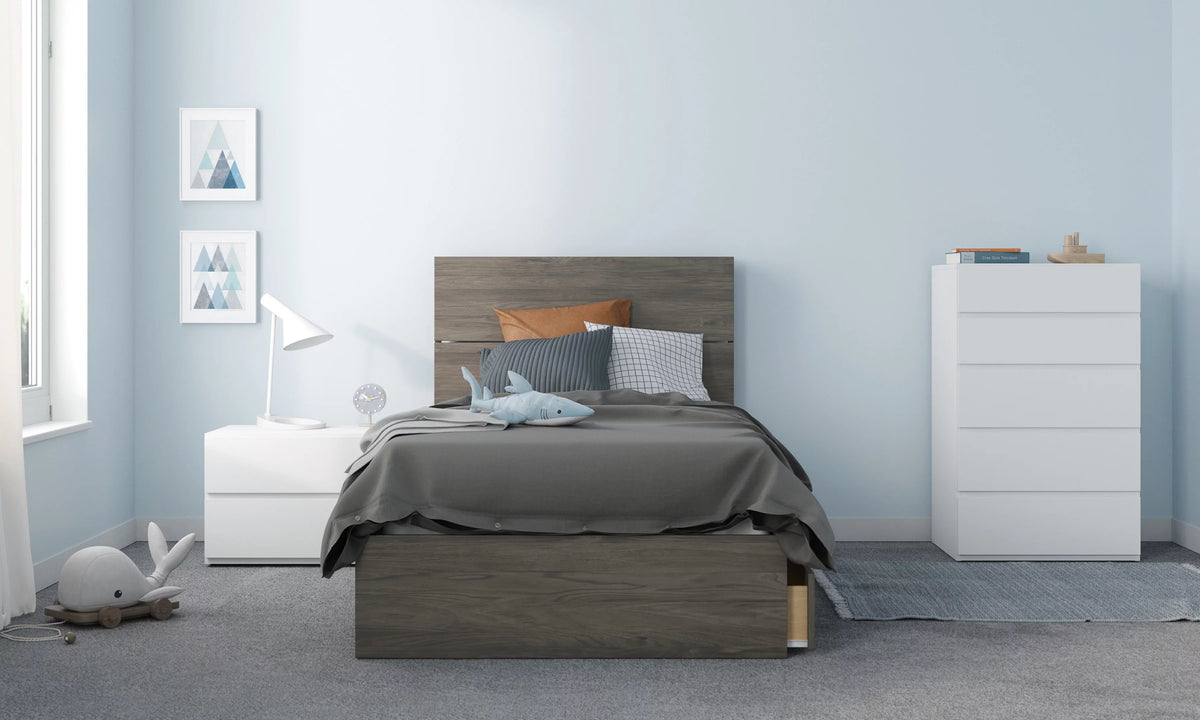 Twin Size Storage Wood Bed Frame with 3 Drawers R650