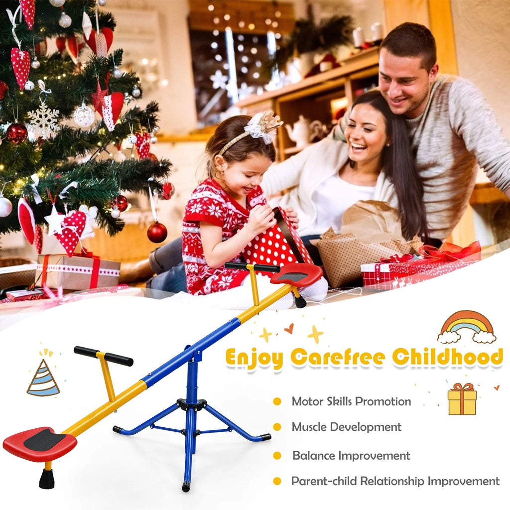 Kids Seesaw Swivel Teeter Totter Playground Equipment 360° Rotation O469