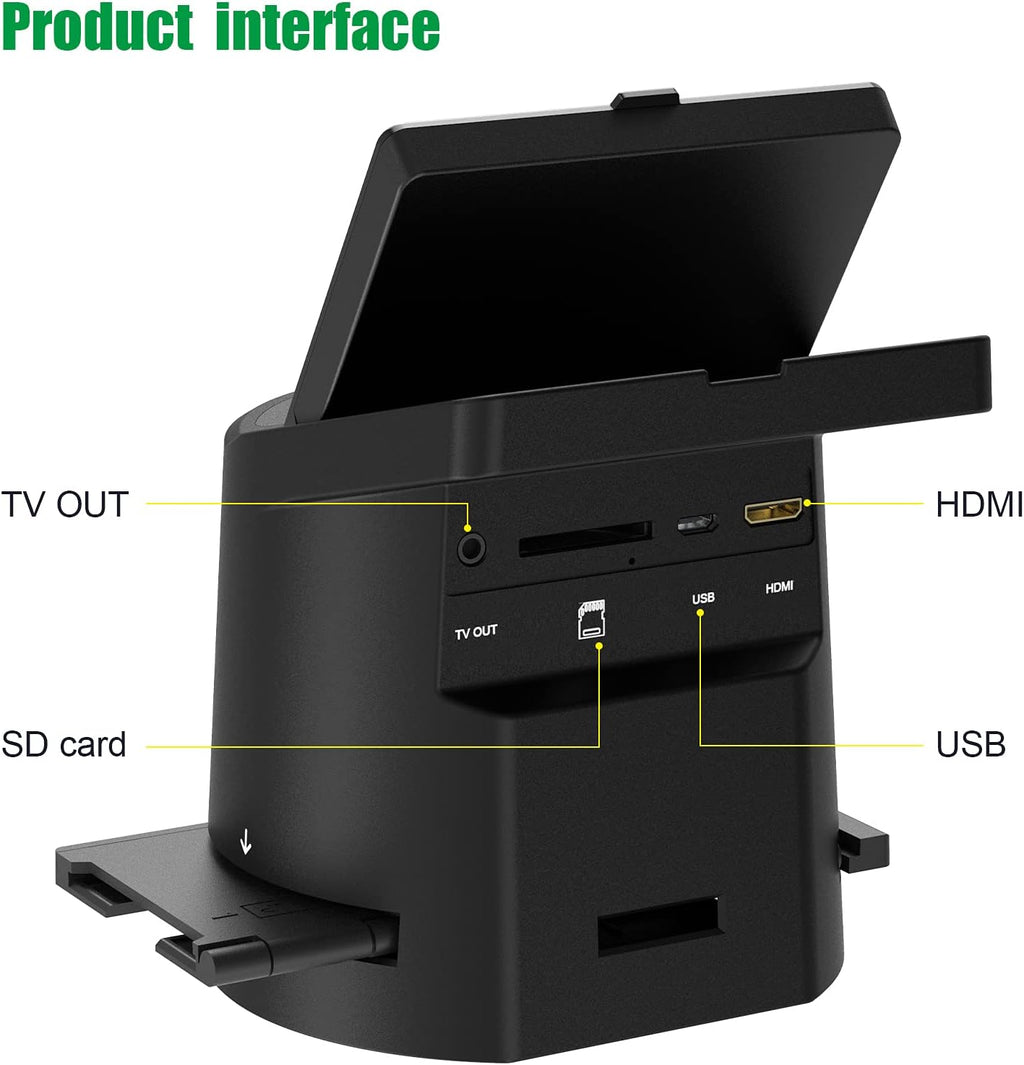 Wireless Digital Film Scanner with 22MP, Converts 35mm, 126, 110, Super 8 Films, Slides, Negatives to JPEG, Tilt-Up 3.5 Large LCD, Transfer Pictures to Phones Via WiFi Connection, MAC &PC Compatible A401