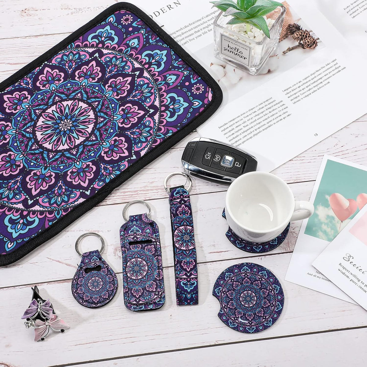 Purple Mandala Car Accessories Set X13673