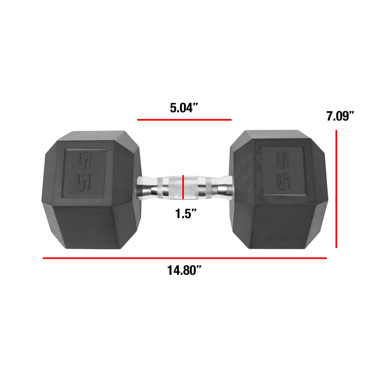 55lb Coated Hex Dumbbell T6581