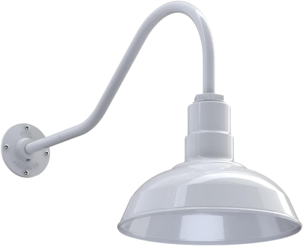 12 inch Dome Gooseneck Outdoor Wall Mounted Steel Light B236