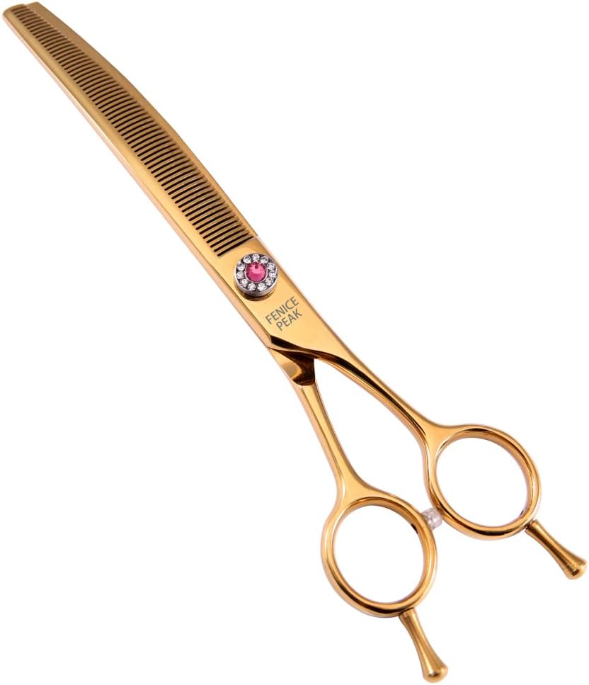 Gold 7.0'' 440C Steel Pet Thinning Scissors, Pack of 2 X266044