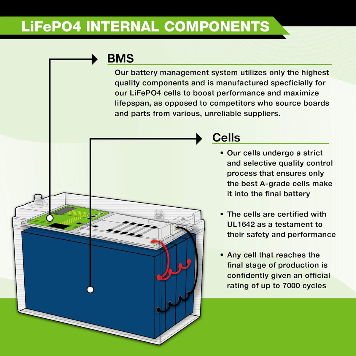 12V 100Ah Lithium LiFePO4 Deep Cycle Rechargeable Battery S5148