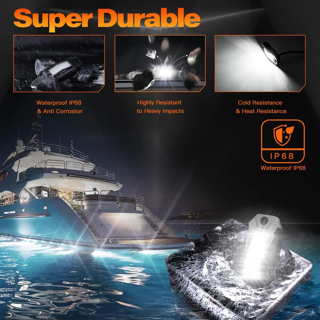 4Pods LED Rock Lights Kit with Switch Wire Harness E8500