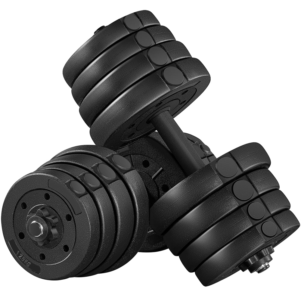 66 Lb. Adjustable Dumbbell Set Black Q460432