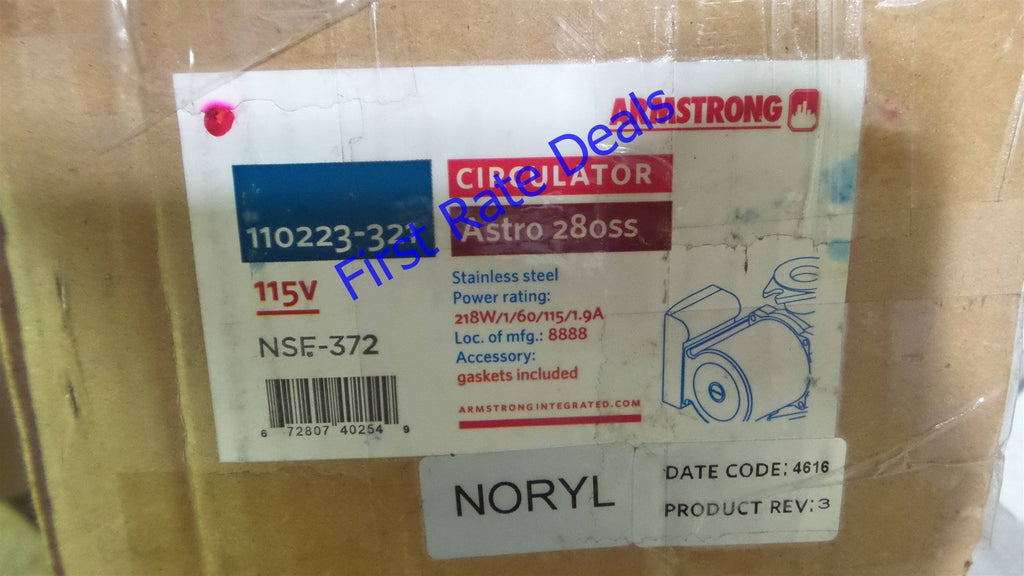 Astro 280SS Circulator Pump, Open, 115V, 5/16 HP R15931
