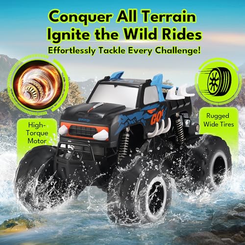 1:16 Waterproof Remote Control Monster Truck Pickup Car 4WD All Terrain Off-Road Toy V2812