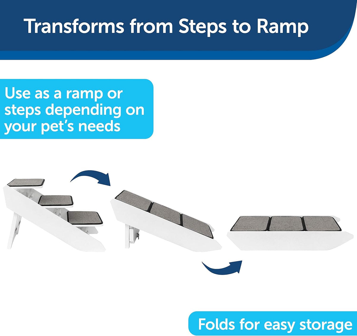 Foldable Nonslip Pet Ramp with Stairs V413331