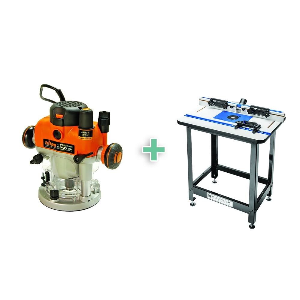 High Pressure Laminate Router Table Package with Triton Plunge Router, Steel Stand and 4-Piece Accessory Kit K185