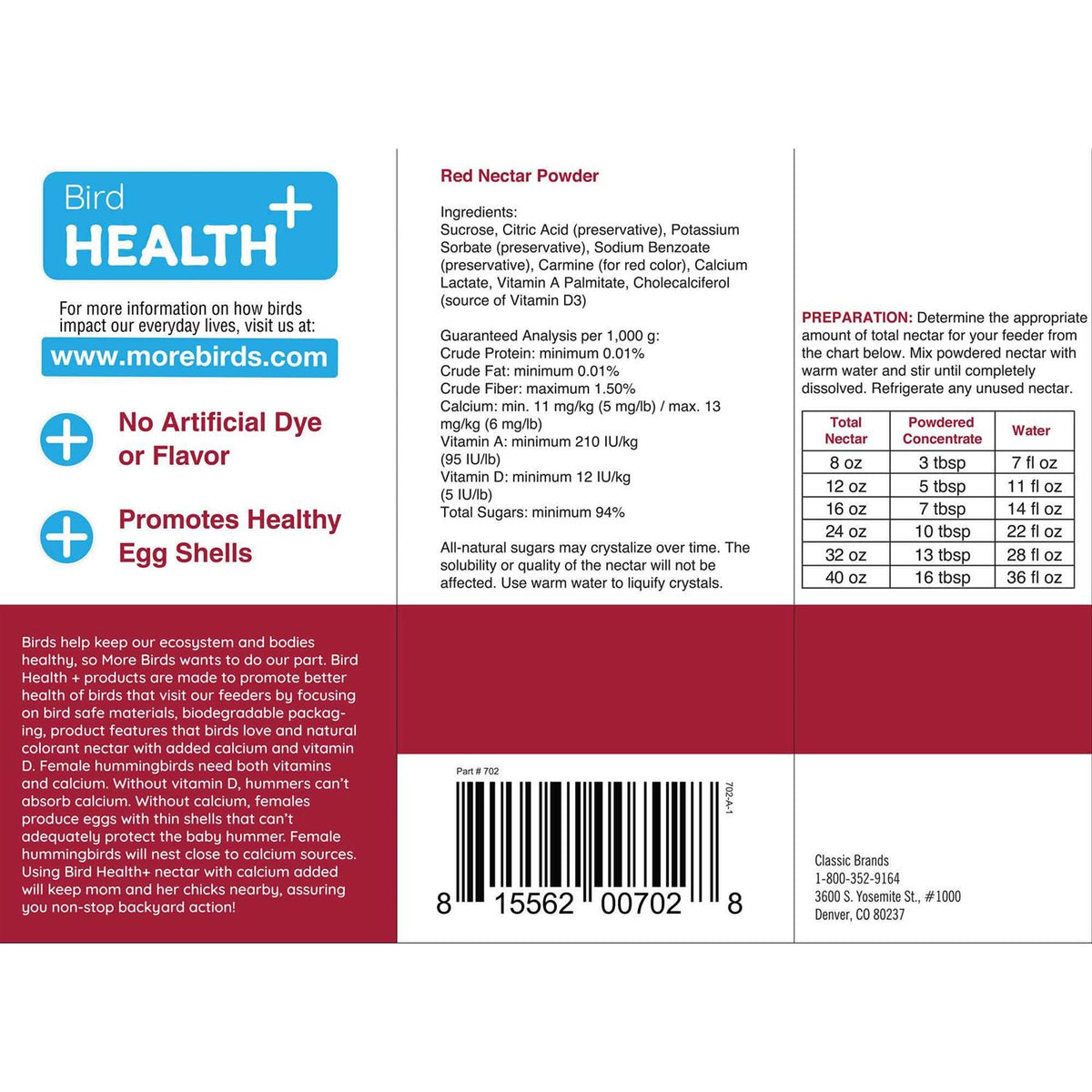 Hummingbird Nectar Powder Concentrate Y948732