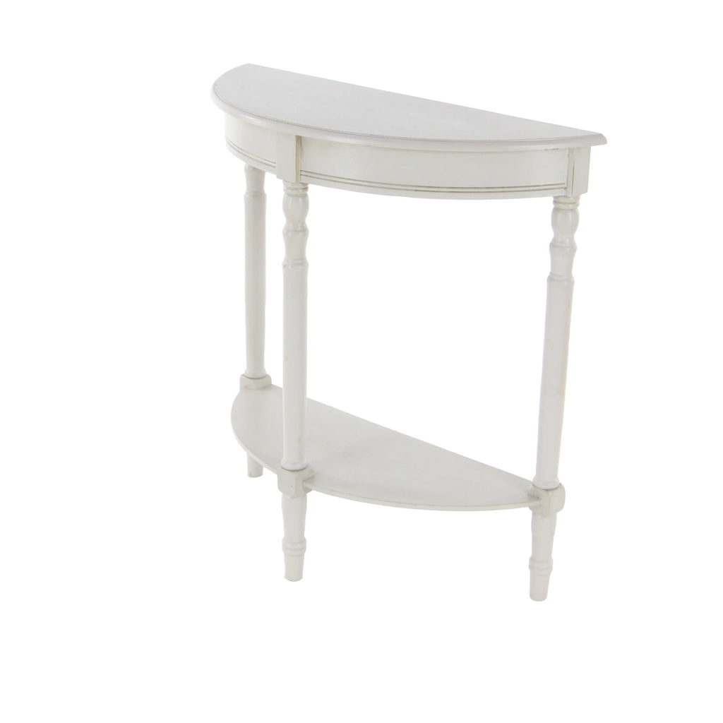 Cream Half Moon Wood Console Table B822090