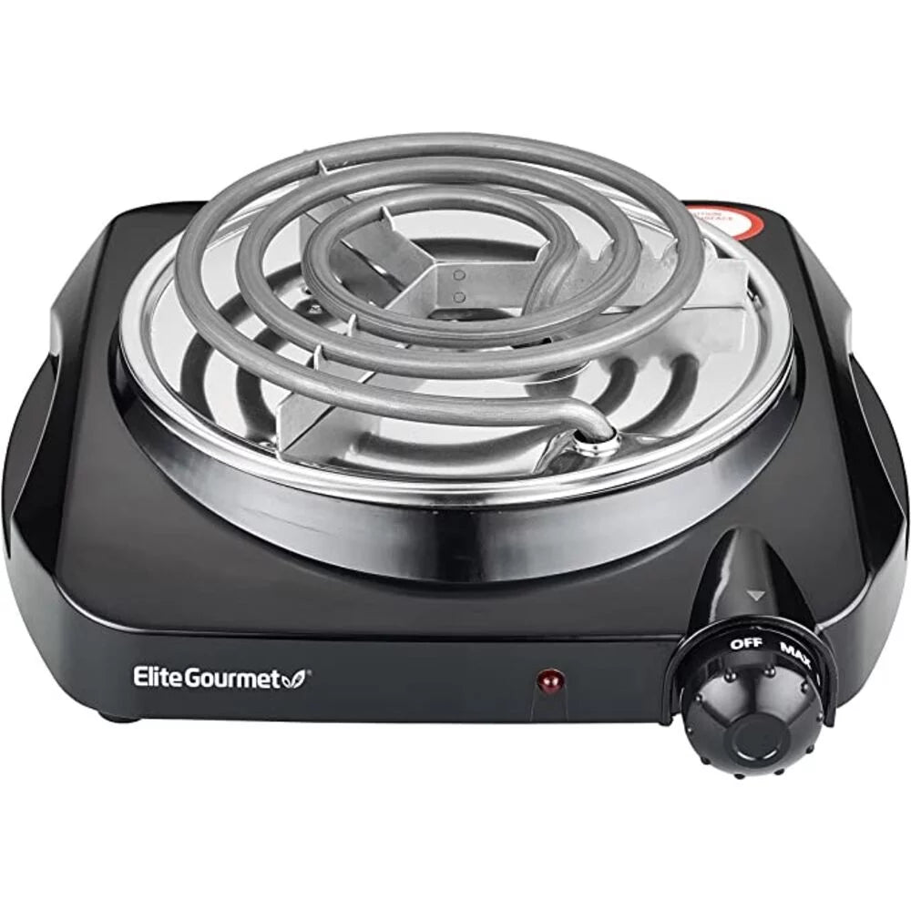 Black Single Coiled Electric Hot Plate P1937