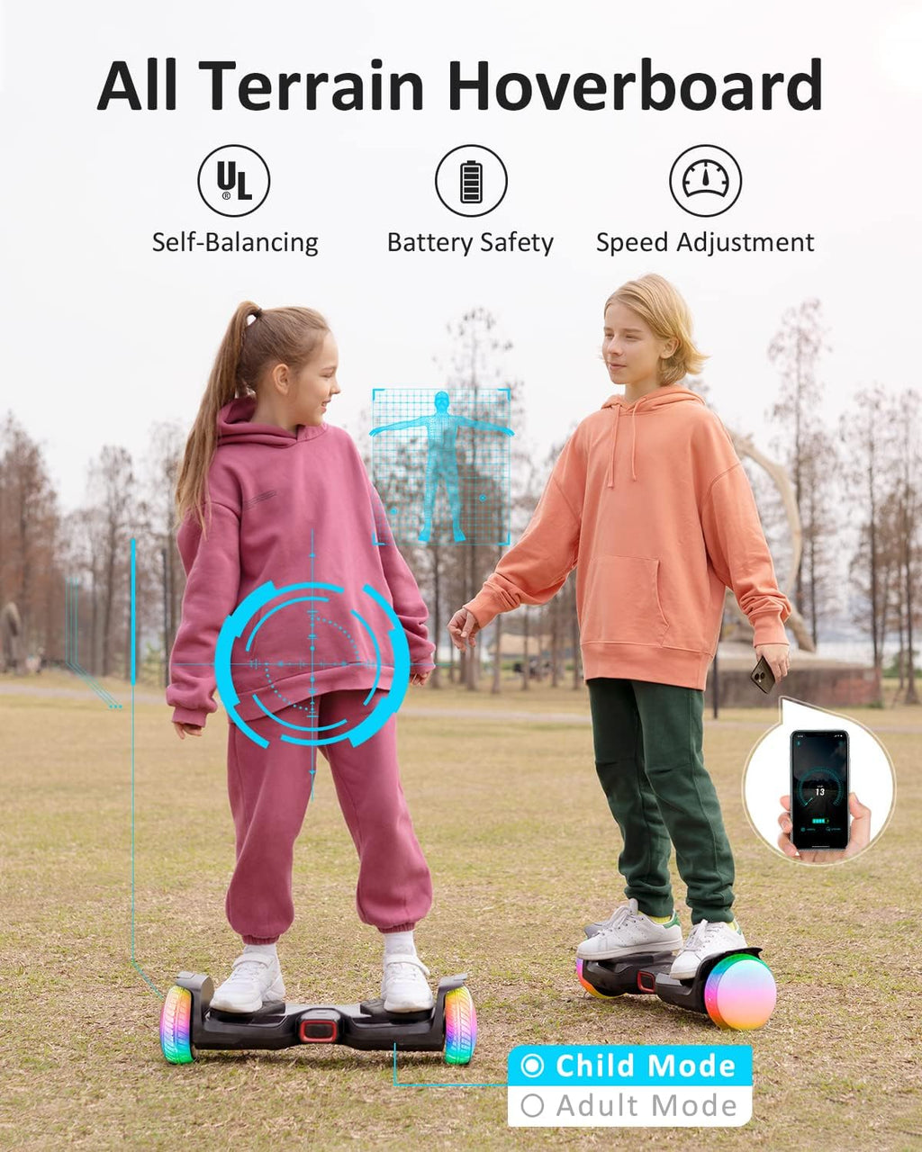 6.5” All Terrain Self Balancing Hoverboard with Bluetooth Speaker D9697