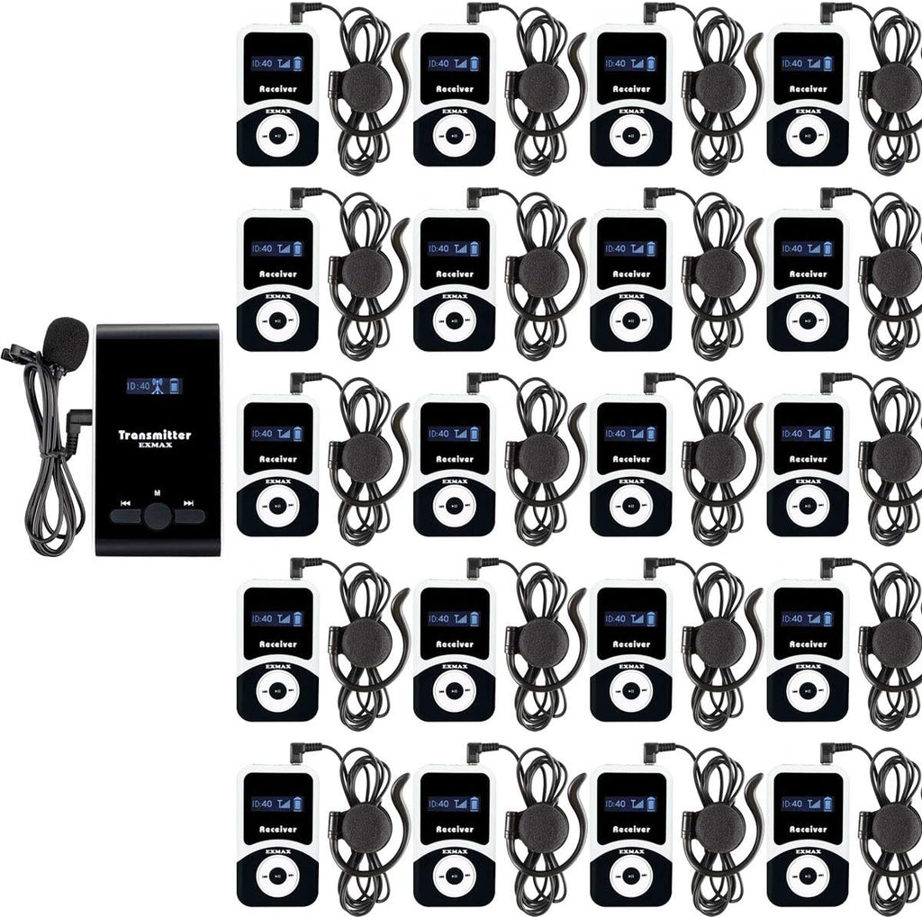 Wireless Tour Guide Transmitter System with 20 Receivers F752