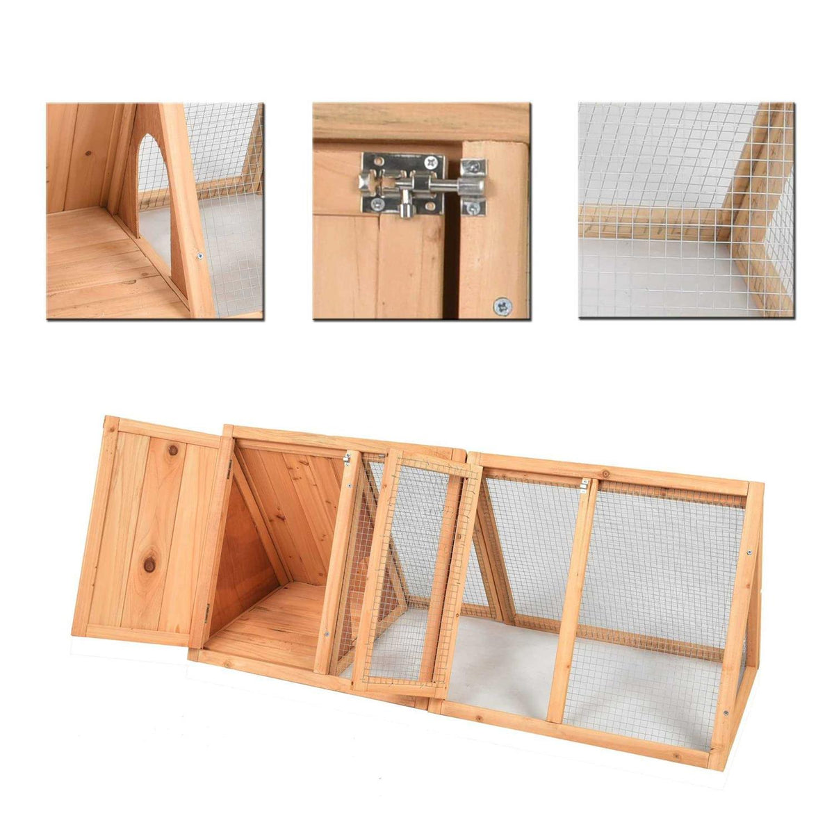 Wooden A-Frame Rabbit Hutch Chicken Coop N54522