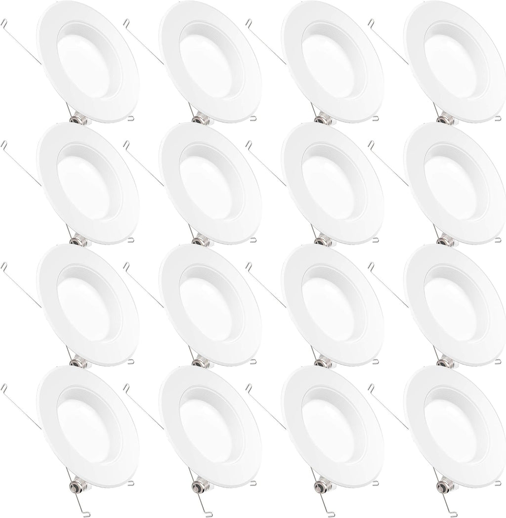 16 Pack 5/6 Inch LED Recessed Lighting, Baffle Trim, Dimmable, 4000K Cool White, 13W P46771