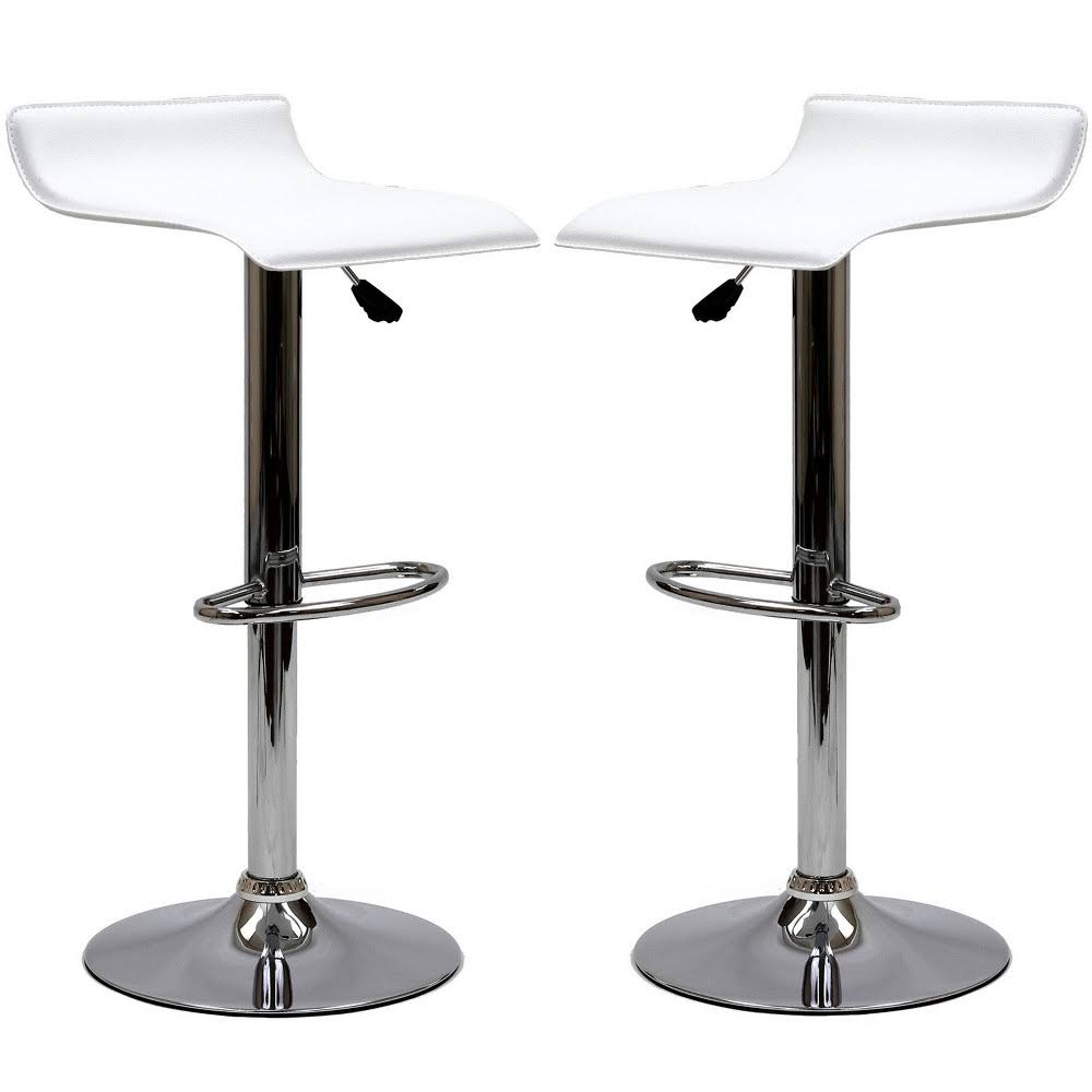 White Bar Stool Set of 2 E1531