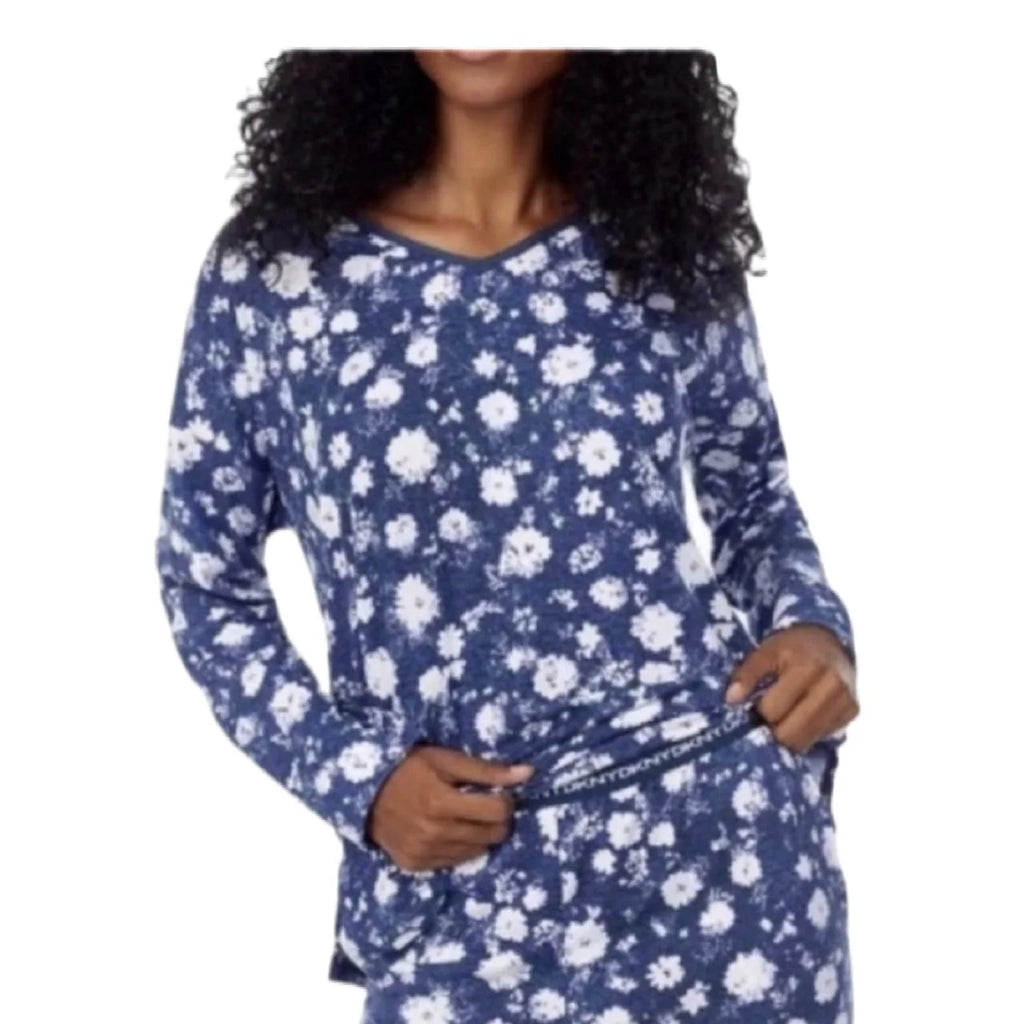 Navy Heather Floral 3-Piece Lounge Set with Eye Mask V1052