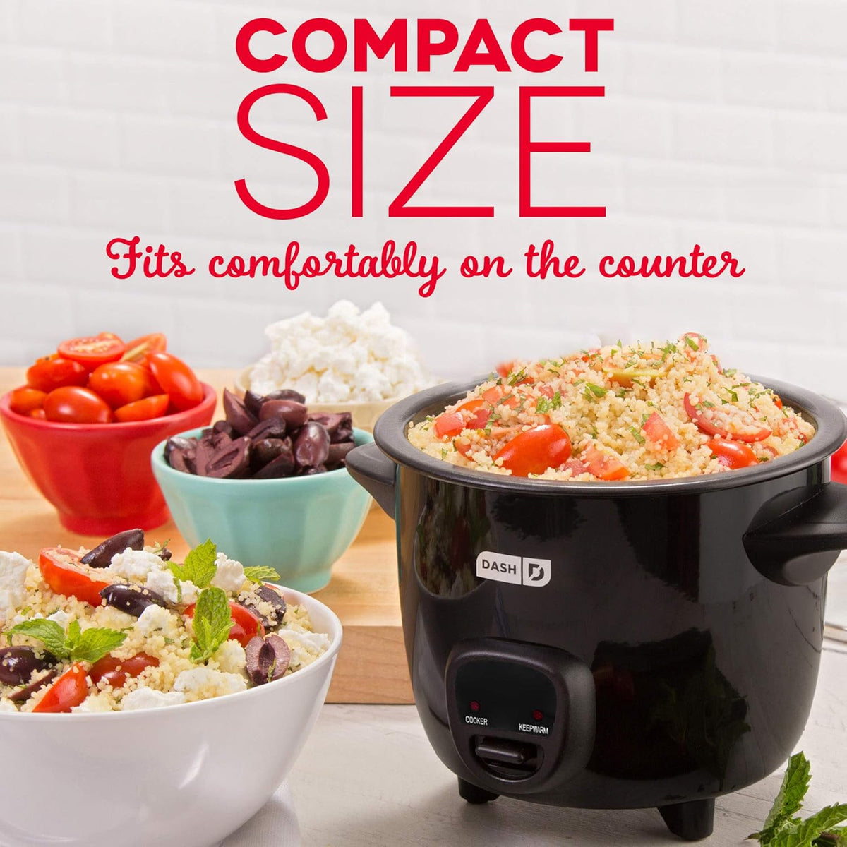 Compact Air Fryer Oven Cooker and Mini Rice Cooker Steamer with Nonstick Pot I366