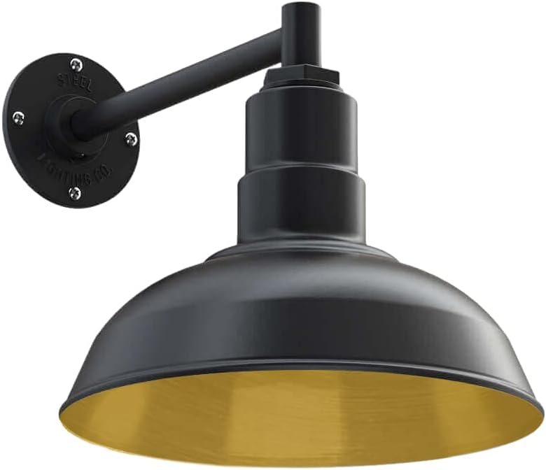 12 inch Dome Gooseneck Outdoor Wall Mounted Steel Light B236