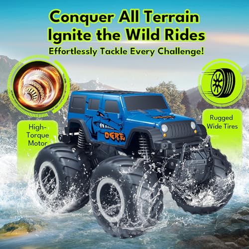 1:16 Waterproof Remote Control Monster Truck Pickup Car 4WD All Terrain Off-Road Toy V2812