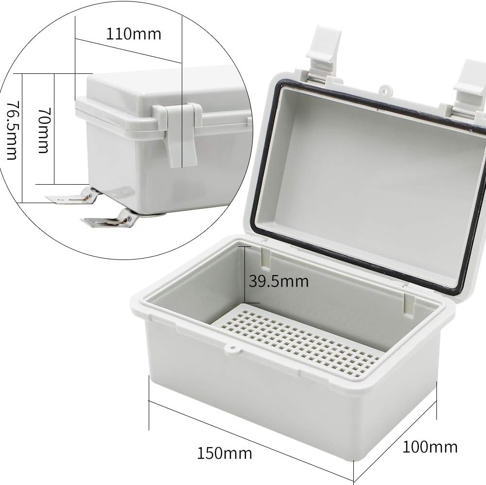 Outdoor Electrical Box with Internal Mounting Panel, Hinged Cover, Plastic N3810