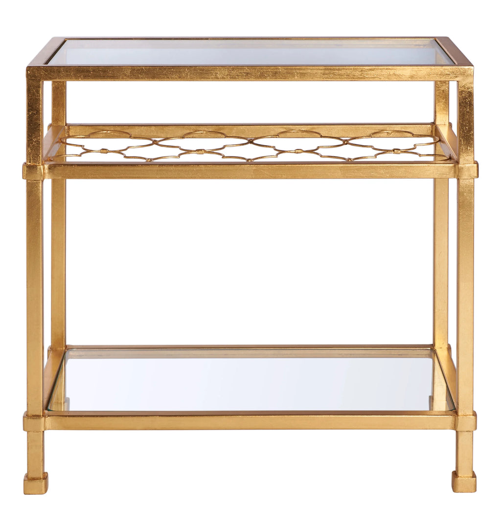 Glass Top Metal End Table H16109