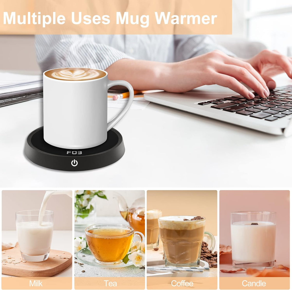 Coffee Mug Warmer with Temperature Settings Auto Shut Off G23647