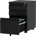 White 3-Drawer Mobile Metal File Cabinet with Lock T88127