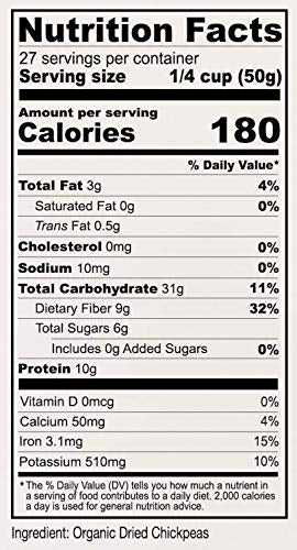 Organic Dried Chickpeas, 3 lb, Dry Garbanzo Beans Z105
