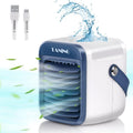 3 in 1 Portable Air Cooler Humidifier Purifier with 2000mAh Rechargeable Battery, Pack of 2 L389