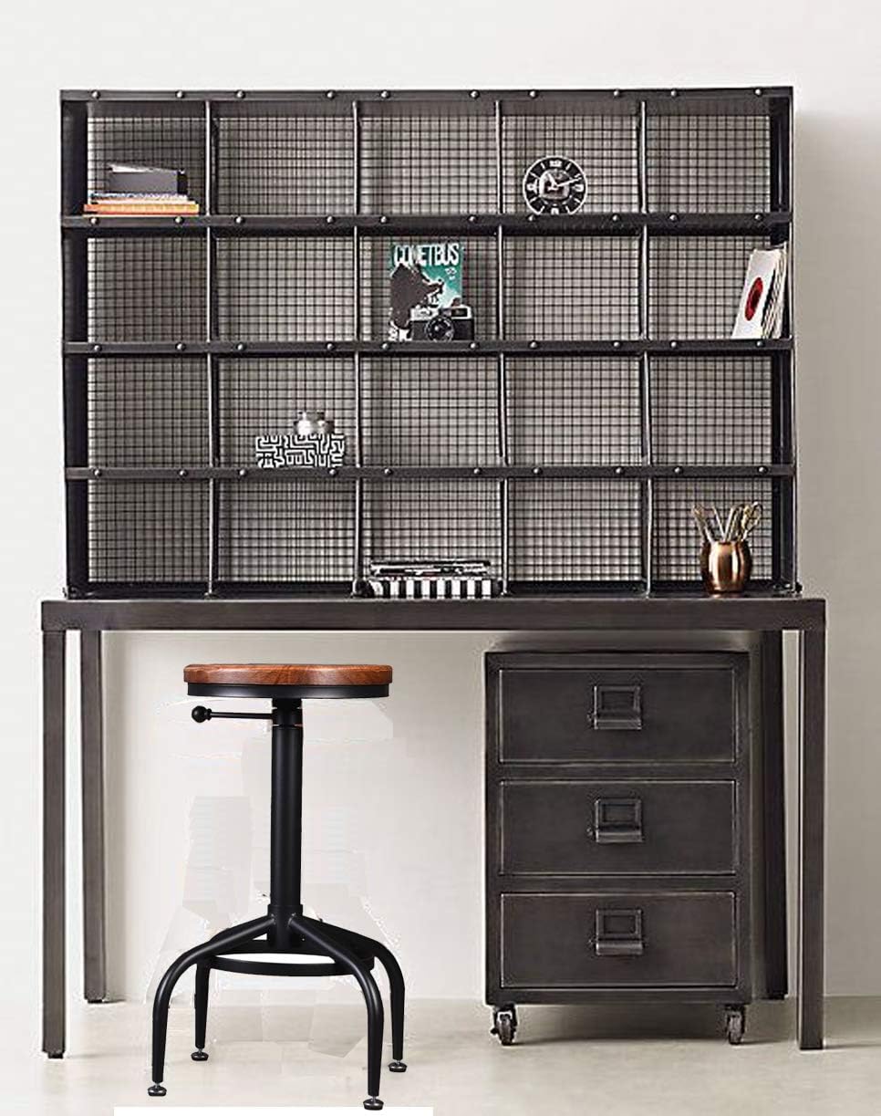 Set of 2 Adjustable Swivel Metal Barstools M7779