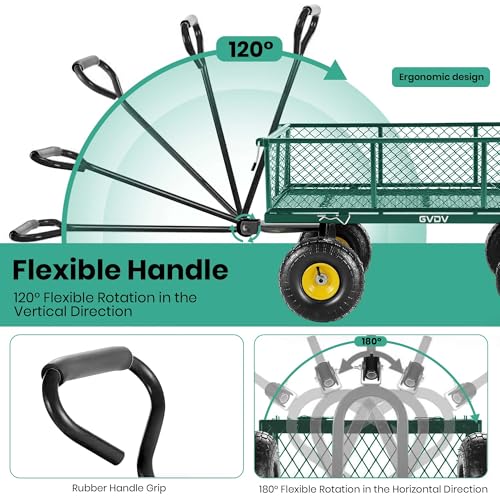 Heavy Duty Steel Folding Utility Wagon with Removable Sides and 10" All-Terrain Wheels F1907
