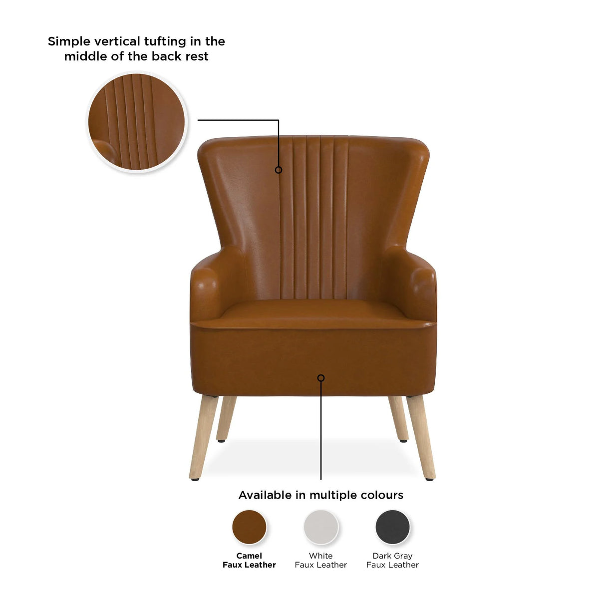 White Faux Leather Accent Chair B24137