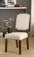 Brown Cherry and Ivory Side Chair Set of 2 C219