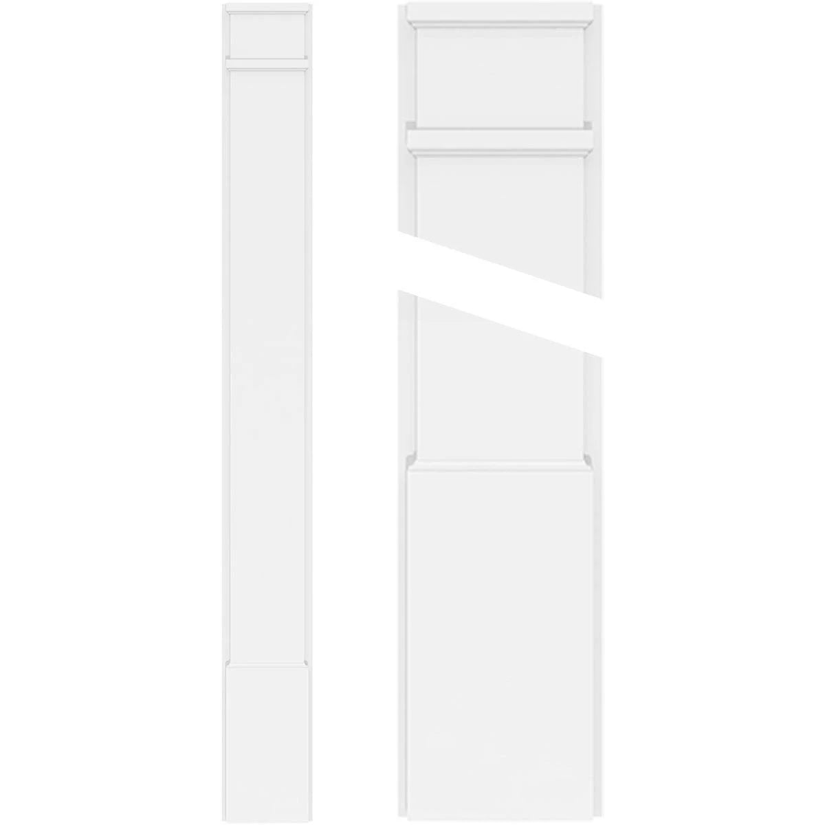Smooth PVC Pilaster with Decorative Capital & Base (Pair) M6275