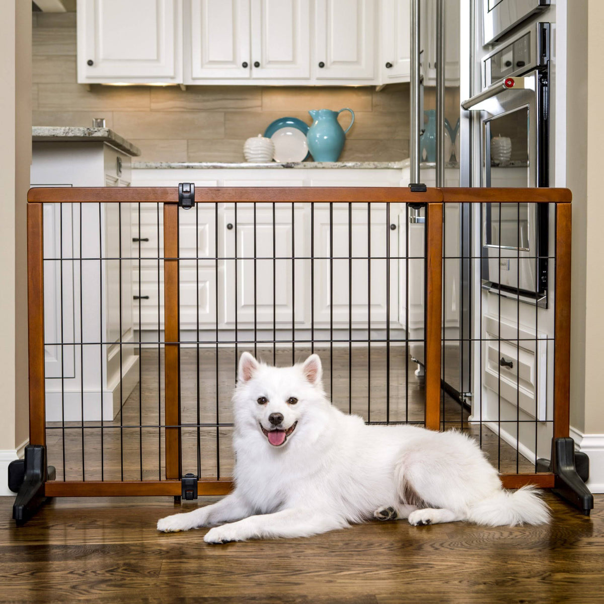 Freestanding Pet Gate, Brown/Black O494780