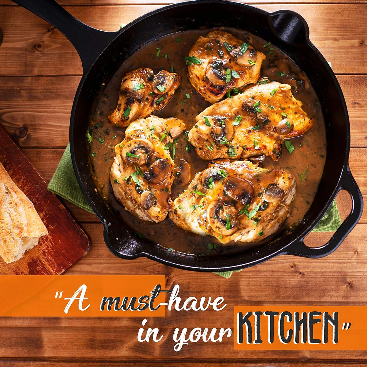 Pre-Seasoned Cast Iron Skillet Nonstick Cookware Set F476