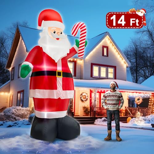 14 FT Inflatable Santa Claus with Built-in LED Lights L5630
