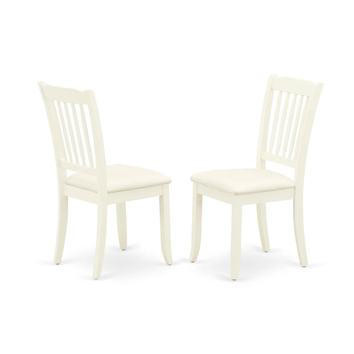 5 Pc Round Dining Table and 4 Linen Seat Chairs White E467