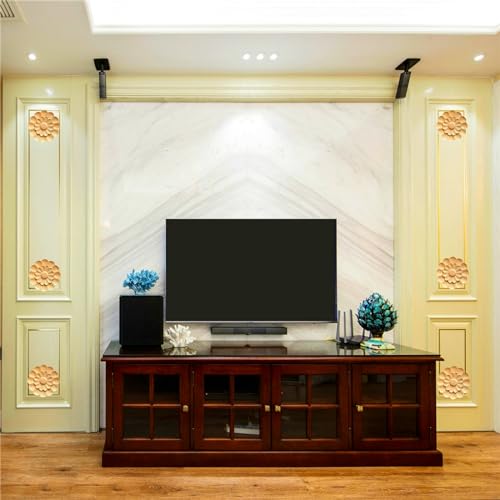 4Pcs Round Wood Appliques for Furniture Decoration (3.15"x3.15") B958