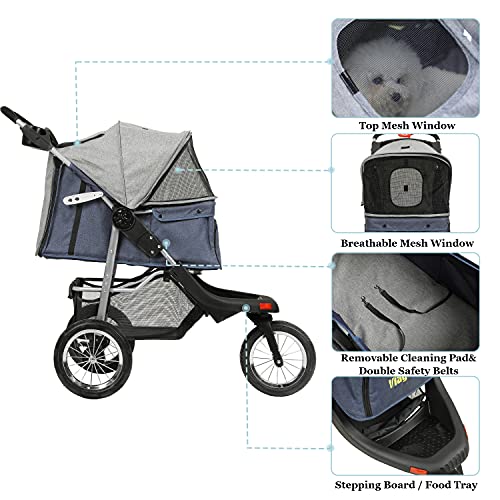 Heavy Duty Foldable Dog Stroller Black Red P514565