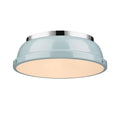 Two Light Flush Mount Seafoam Glass Chrome A58007