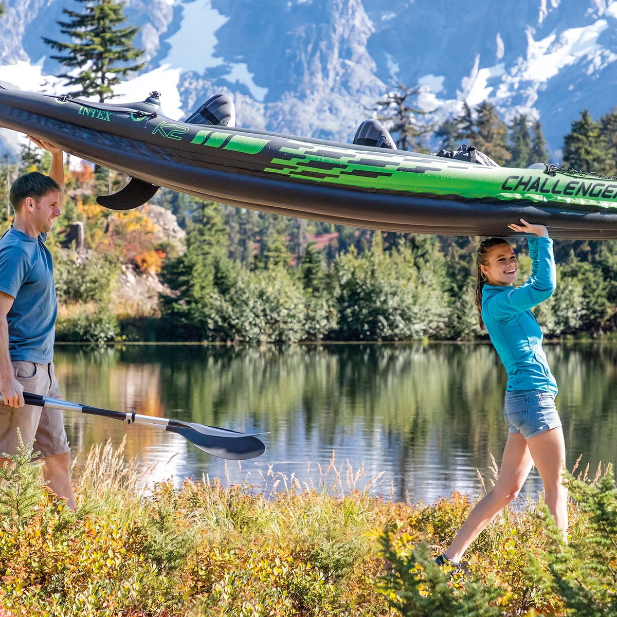 Inflatable Kayak with Oars and Hand Pump Z146