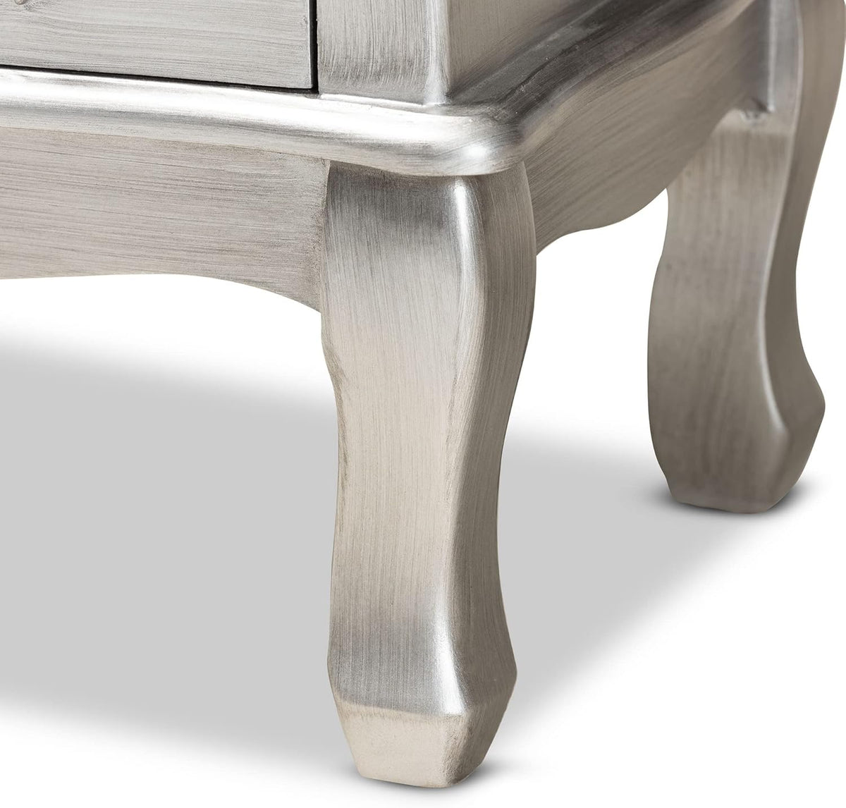 Brushed Silver Finished Wood 5-Drawer Chest Z25302